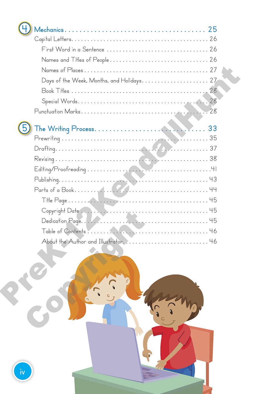 Writer’s Handbook table of contents: Mechanics, The Writing Process
